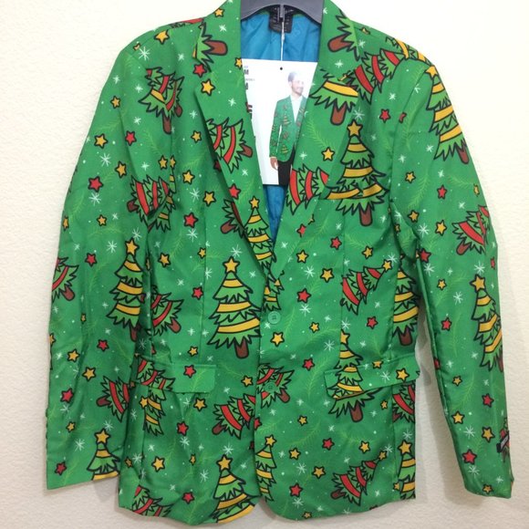 Suitmeister Christmas Trees Green Holiday Blazer - Picture 4 of 14